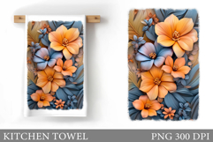 Flowers Kitchen Towel. Floral Kitchen Towel Design Product Image 1