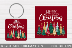 Merry Christmas Keychain. Christmas Keychain Design Product Image 1