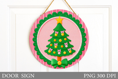 Christmas Tree Door Sign. Christmas Door Sign Design Product Image 1