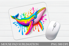 Whale Mouse Pad Design. Sea Mouse Pad Sublimation Product Image 1