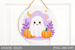 Halloween Ghost Door Sign. Halloween Door Sign Design Product Image 1