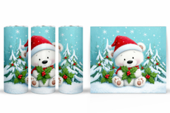 Polar Bear Tumbler Design. Christmas Tumbler Sublimation Product Image 2