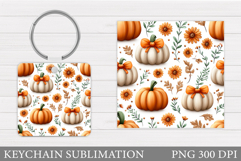 Fall Pumpkin Keychain Sublimation. Pumpkin Keychain Design Product Image 1