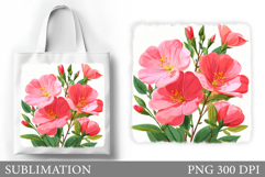 Flowers Tote Bag Sublimation. Flowers Sublimation Product Image 1