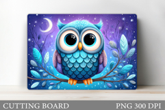 Cute Owl Cutting Board Design. Owl Kitchen Cutting Board Product Image 1