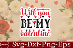 Valentine sticker SVG Design Valentine Love Sticker Svg Product Image 1