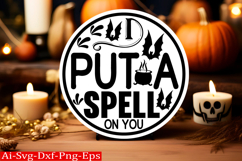Halloween round sign svg design and Halloween quotes Product Image 1