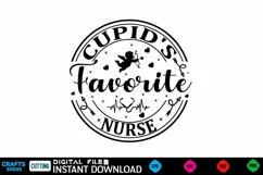 Cupid's Favorite Nurse Valentine SVG Valentine T-shirt Product Image 1