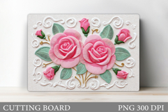 Roses Cutting Board. Flowers Cutting Board Sublimation Product Image 1