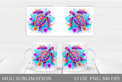 Turtle Mug Sublimation. Sea Turtle Mug Design Product Image 1