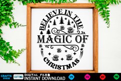 Farmhouse Christmas Round Sign SVG Design Product Image 1