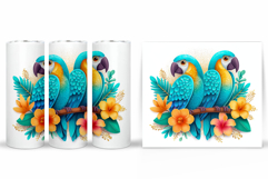 Parrots Tumbler Sublimation. Cute Parrot Tumbler Wrap Design Product Image 2