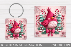 Christmas Bird Keychain. Christmas Keychain Sublimation Product Image 1
