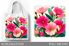 Flowers Tote Bag Sublimation. Flowers Sublimation Product Image 1