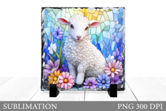 Lamb Sublimation. Cute Lamb Slate Sublimation Product Image 1