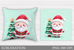 Santa Claus Pillow Design. Christmas Pillow Sublimation Product Image 1