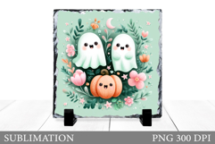 Halloween Ghost Slate Design. Halloween Slate Sublimation Product Image 1