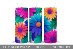Floral Tumbler Design. Flowers Tumbler Sublimation Product Image 1