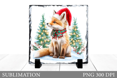 Christmas Fox Sublimation. Christmas Fox Slate Design Product Image 1