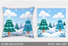 Christmas Tree Pillow Design. Christmas Pillow Sublimation Product Image 1