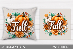 Fall Pumpkin Pillow Design. Fall Sublimation Product Image 1