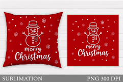 Christmas Snowman Pillow. Christmas Pillow Design Product Image 1
