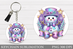 Christmas Snowman Keychain. Christmas Keychain Design Product Image 1