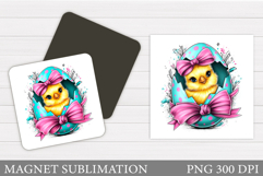 Easter Chick Magnet Design. Chick Easter Magnet Sublimation Product Image 1
