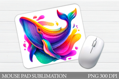 Whale Mouse Pad Design. Whale Sublimation Product Image 1