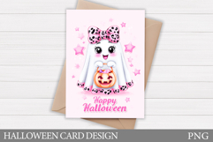 Cute Halloween Card Design. Halloween Ghost Card Printable Product Image 1