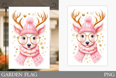 Reindeer Garden Flag. Christmas Garden Flag Sublimation Product Image 1