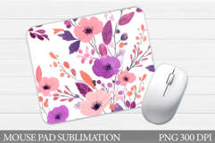 Flowers Mouse Pad Sublimation. Floral Mouse Pad Design Product Image 1