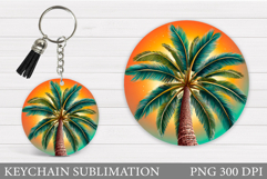 Palm Tree Keychain Sublimation. Summer Keychain Design Product Image 1