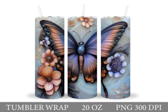 Butterfly Tumbler Design. Butterfly Tumbler Sublimation Product Image 1