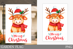 Christmas Cow Garden Flag. Christmas Garden Flag Design Product Image 1
