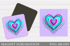 Hearts Magnet Sublimation. Hearts Magnet Design Product Image 1