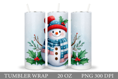 Cute Snowman Tumbler. Winter Tumbler Sublimation Product Image 1