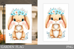 Cute Bunny Garden Flag. Summer Garden Flag Sublimation Product Image 1