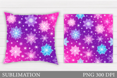 Christmas Pillow Sublimation. Snowflakes Pillow Design Product Image 1