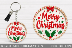 Merry Christmas Keychain. Christmas Keychain Sublimation Product Image 1
