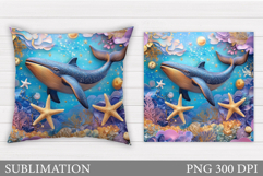 Whale Pillow Sublimation. Whale Sublimation Product Image 1