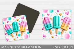 Ice Cream Magnet Design. Ice Cream Sublimation Product Image 1
