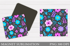 Flowers Magnet Design. Floral Magnet Sublimation Product Image 1