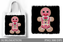 Gingerbread Tote Bag Sublimation. Christmas Tote Bag Design Product Image 1