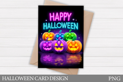 Halloween Card Printable. Halloween Pumpkin Card Design Product Image 1