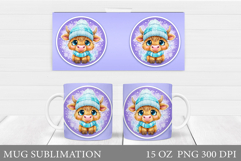 Christmas Cow Mug Design. Christmas Mug Sublimation Product Image 1