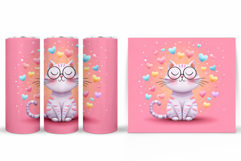 Valentines Cat Tumbler Design. Valentine Tumbler Sublimation Product Image 2