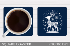 Reindeer Coaster Design. Christmas Coaster Sublimation Product Image 1