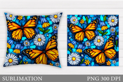 Butterflies Sublimation. Butterflies Pillow Design Product Image 1