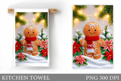 Gingerbread Kitchen Towel. Christmas Kitchen Towel Design Product Image 1